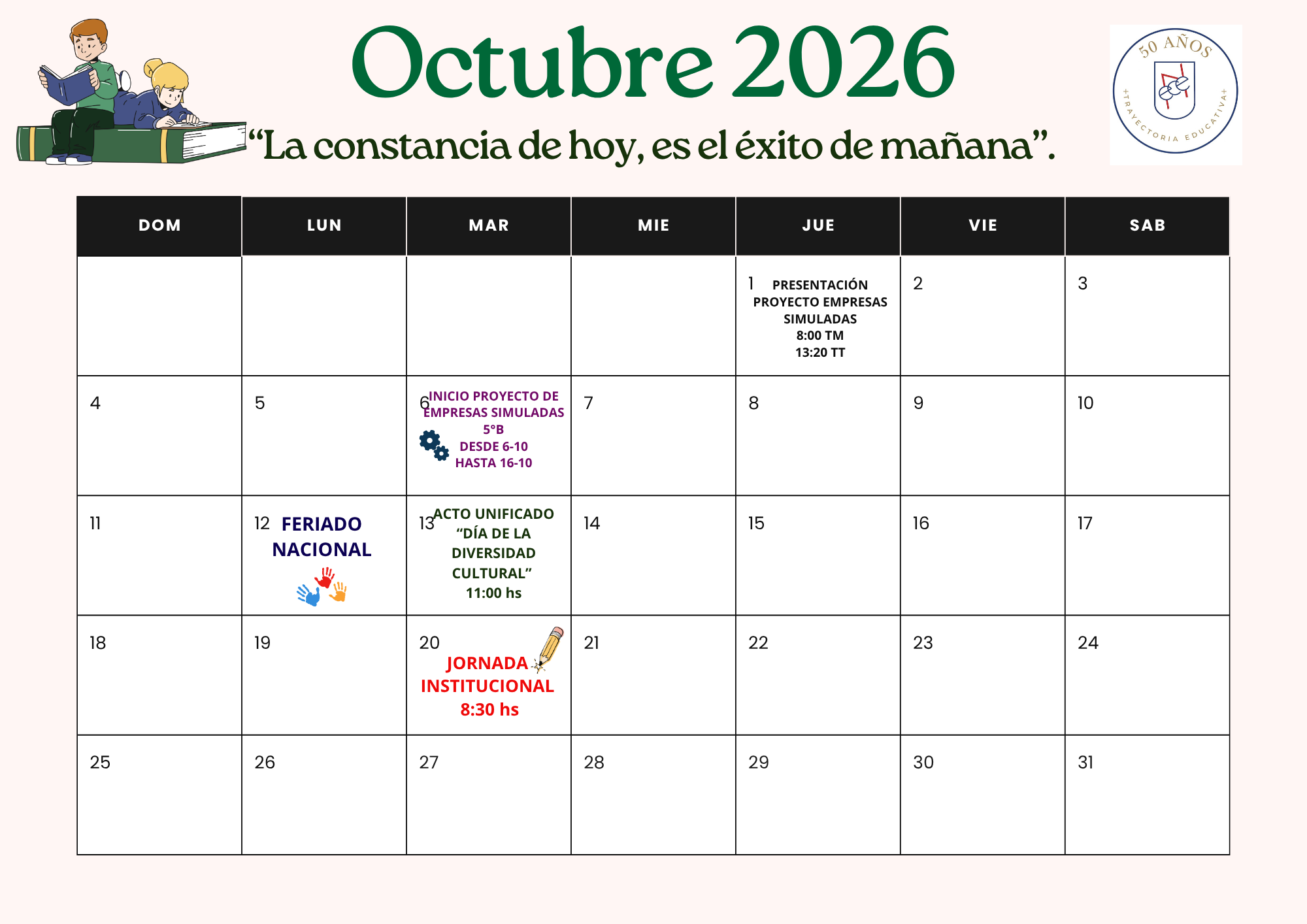 octubre calendario 
